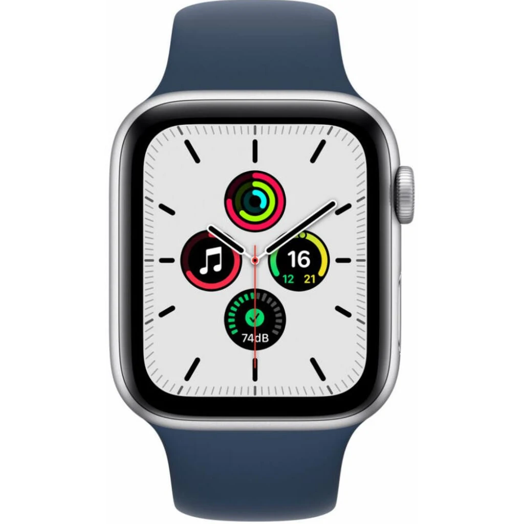 Apple Watch SE GPS 40mm Silver Aluminum Case with Abyss Blue Sport Band (MKNY3)