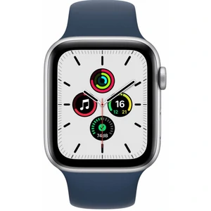 Apple Watch SE GPS 40mm Silver Aluminum Case with Abyss Blue Sport Band (MKNY3)