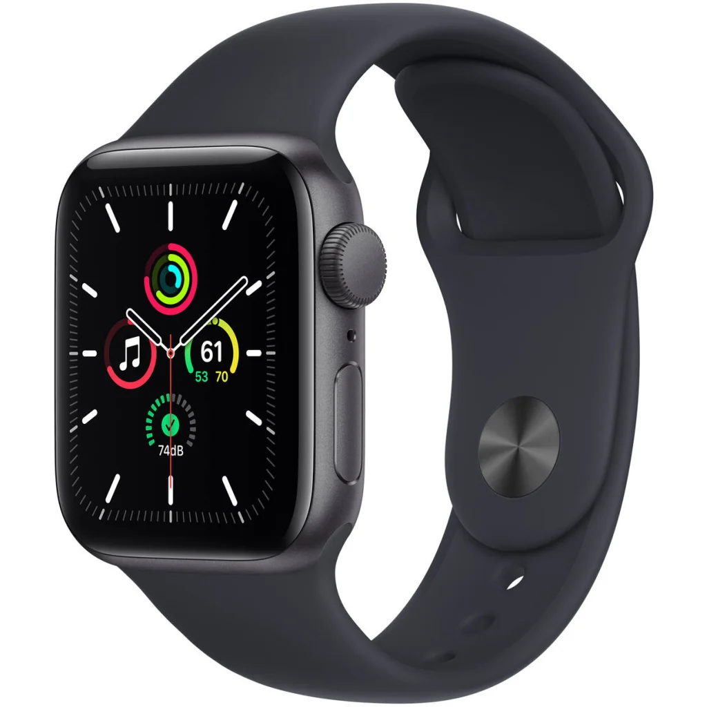Apple Watch SE GPS 44mm Space Gray Aluminum Case with Midnight Sport Band MKQ63 (MKQ63LL/A)