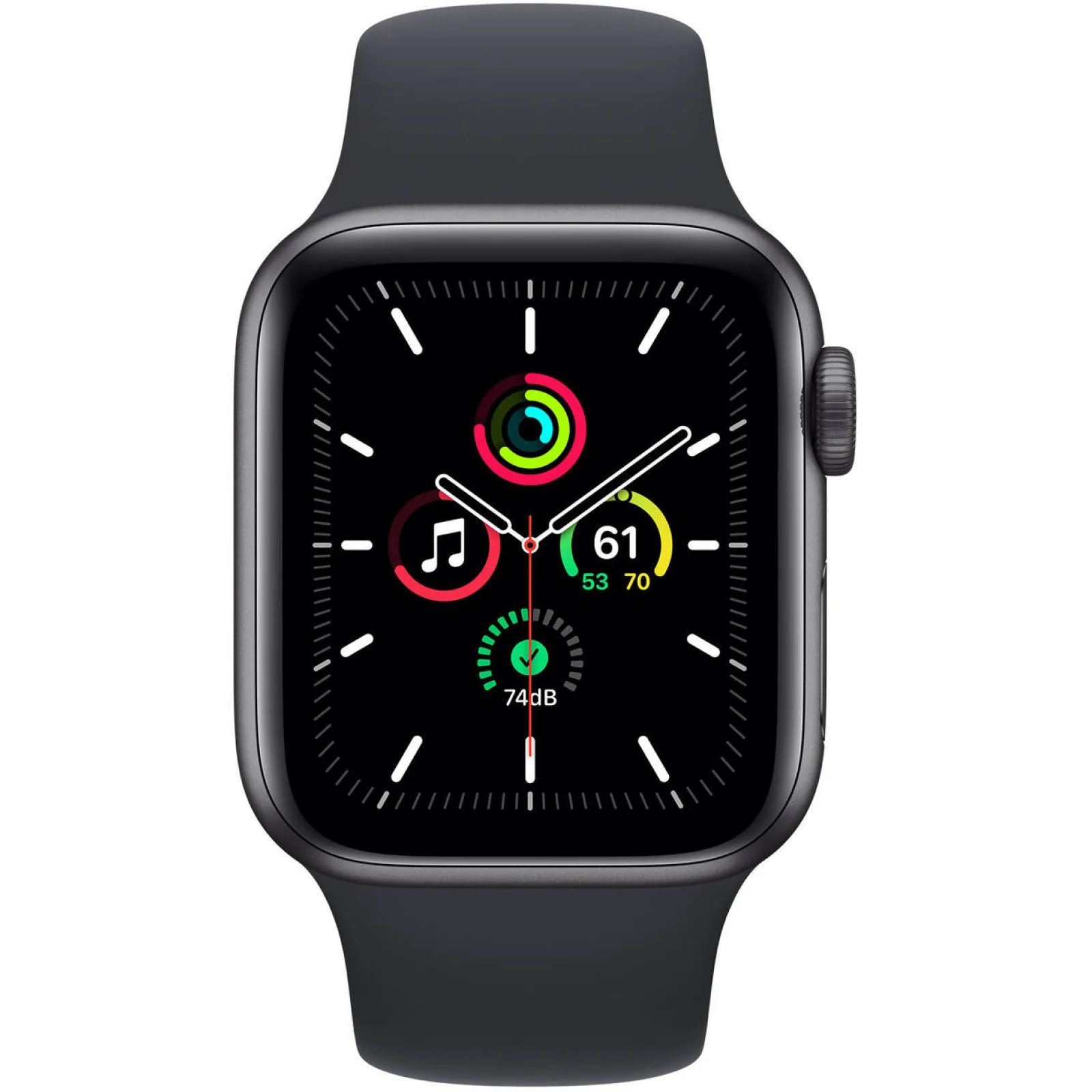 Apple Watch SE GPS 44mm Space Gray Aluminum Case with Midnight Sport Band MKQ63 (MKQ63LL/A)