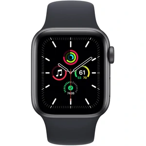 Apple Watch SE GPS 44mm Space Gray Aluminum Case with Midnight Sport Band MKQ63 (MKQ63LL/A)