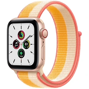 Смарт-часы Apple Watch SE GPS + Cellular 40mm Gold Aluminum Case with Maize/White Sport Loop (MKQP3)
