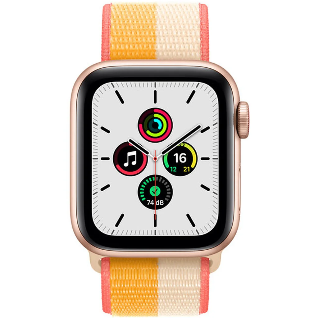 Смарт-годинник Apple Watch SE GPS + Cellular 40mm Gold Aluminum Case with Maize/White Sport Loop (MKQP3)