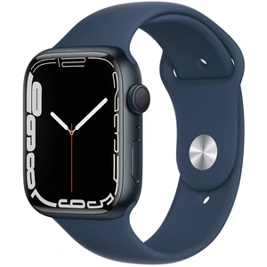 Смарт-годинник Apple Watch Series 7 GPS 45mm Midnight Aluminum Case With Abyss Blue Sport Band (MKNN3, MKUW3)