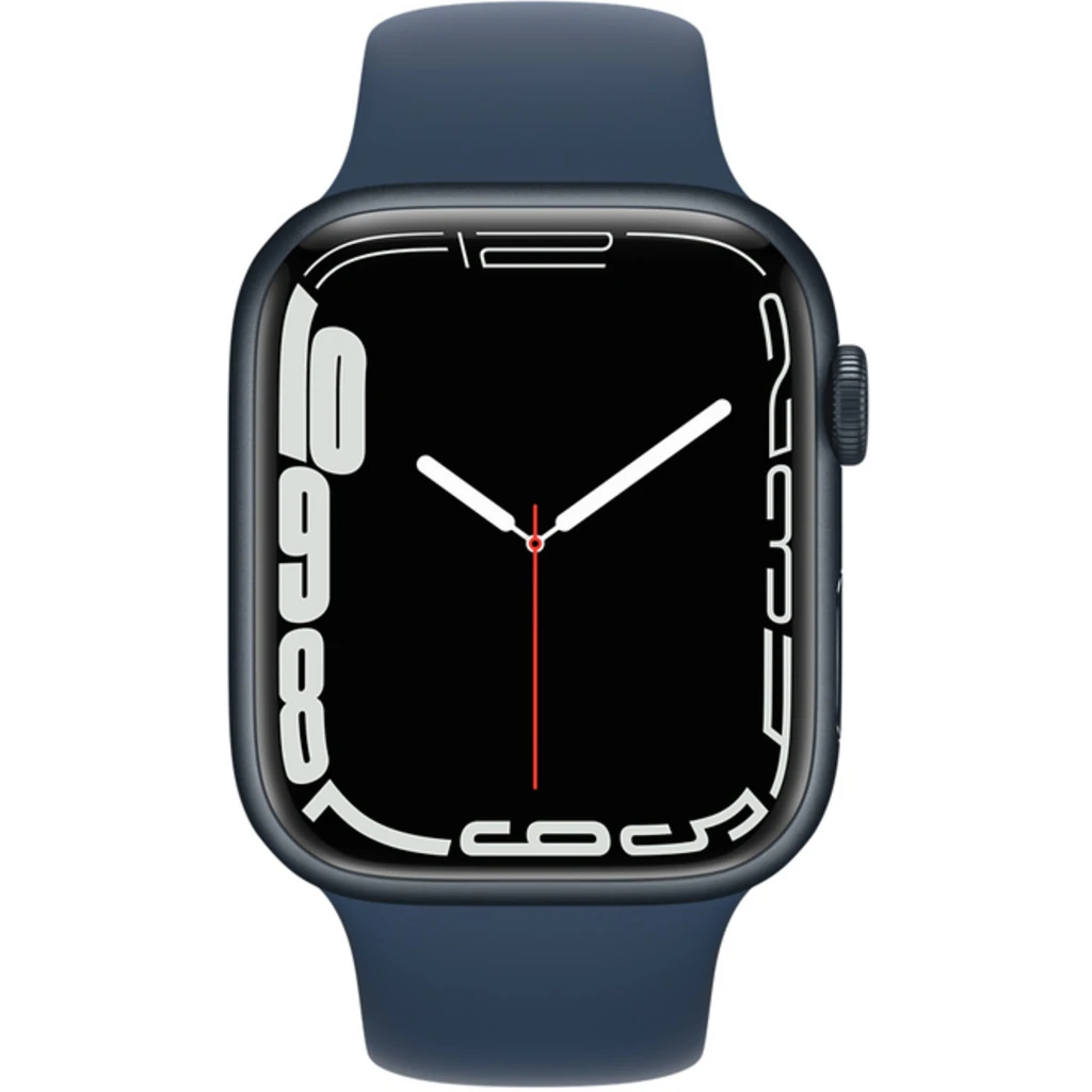 Смарт-годинник Apple Watch Series 7 GPS 45mm Midnight Aluminum Case With Abyss Blue Sport Band (MKNN3, MKUW3)