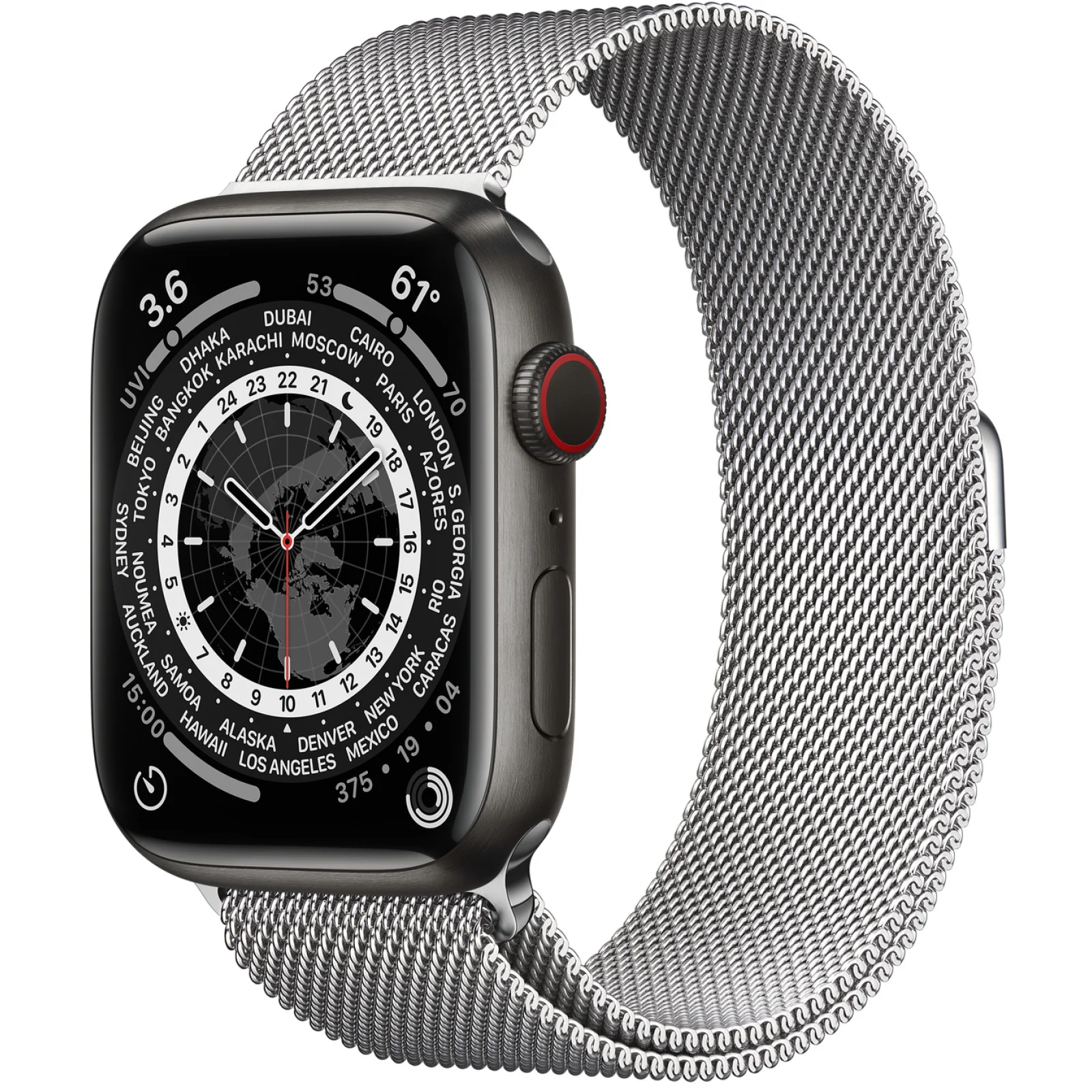 Смарт-часы Apple Watch Edition Series 7 GPS + Cellular 45mm Space Black Titanium Case with Silver Milanese Loop (ML8V3, ML783)