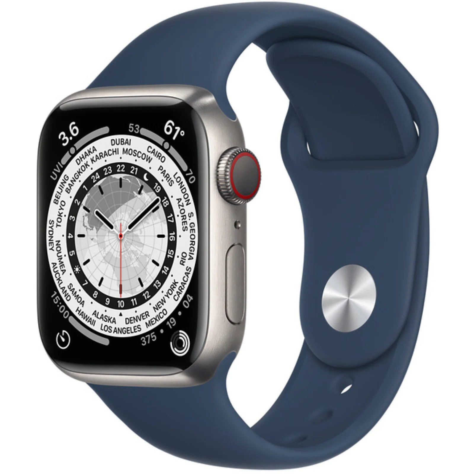 Смарт-годинник Apple Watch Edition Series 7 GPS + Cellular 45mm Titanium Case with Abyss Blue Sport Band (ML8W3, MKUW3)