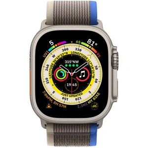 Смарт-годинник Apple Watch Ultra GPS + Cellular 49mm Titanium Case with Blue/Gray Trail Loop S/M (MNHE3/MNHL3)