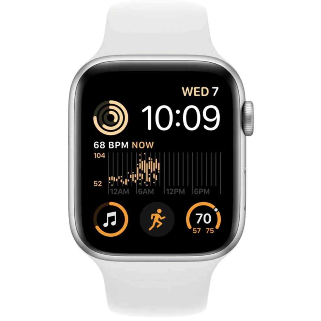 Смарт-часы Apple Watch SE 2 GPS 44mm Silver Aluminum Case with White Sport Band (MNK23)