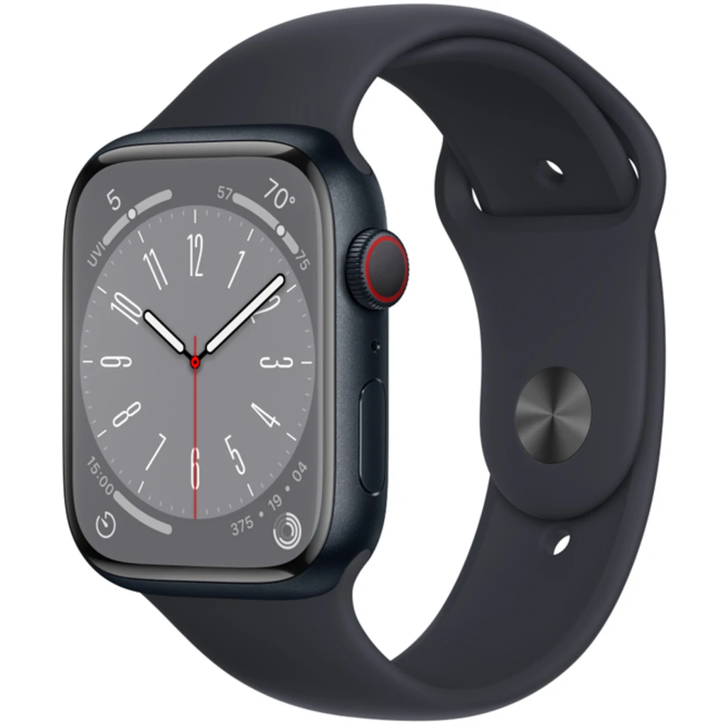 Смарт-годинник Apple Watch Series 8 GPS + Cellular 45mm Midnight Aluminum Case with Midnight Sport Band M/L (MNVL3)