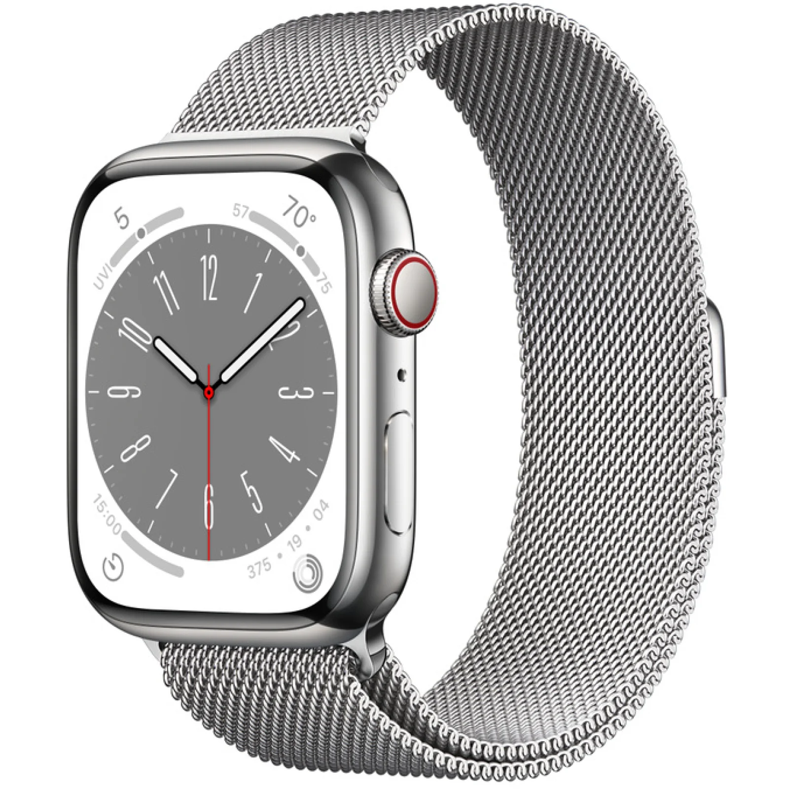 Смарт-часы Apple Watch Series 8 GPS + Cellular 41mm Silver Stainless Steel Case with Silver Milanese Loop (MNJ73/MNJ83)