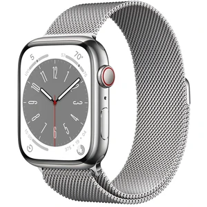 Смарт-часы Apple Watch Series 8 GPS + Cellular 41mm Silver Stainless Steel Case with Silver Milanese Loop (MNJ73/MNJ83)