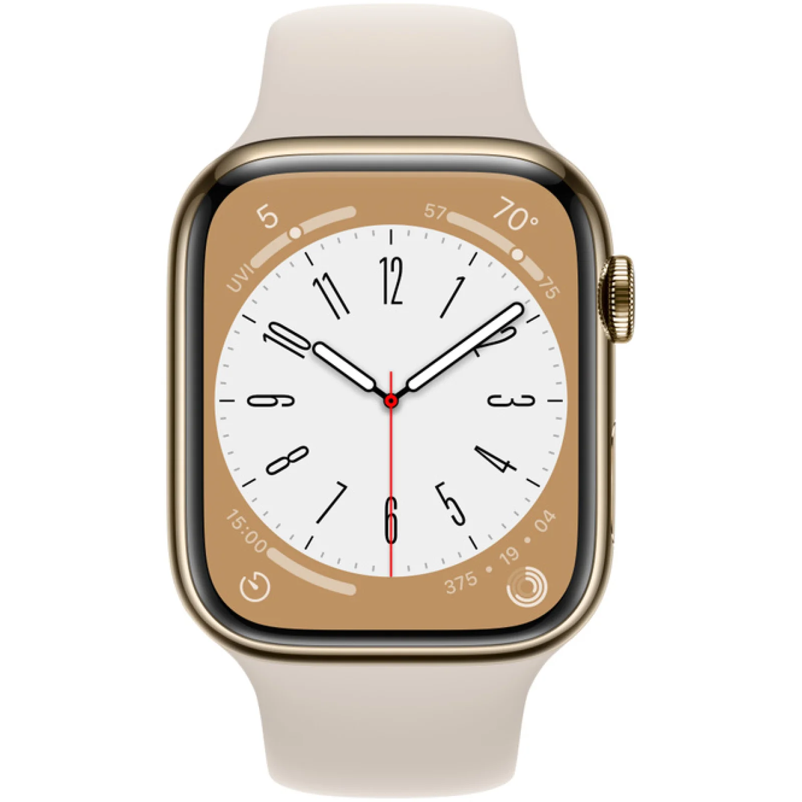 Смарт-годинник Apple Watch Series 8 GPS + Cellular 45mm Gold Stainless Steel Case with Starlight Sport Band (MNKM3)