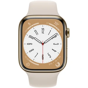 Смарт-годинник Apple Watch Series 8 GPS + Cellular 45mm Gold Stainless Steel Case with Starlight Sport Band (MNKM3)