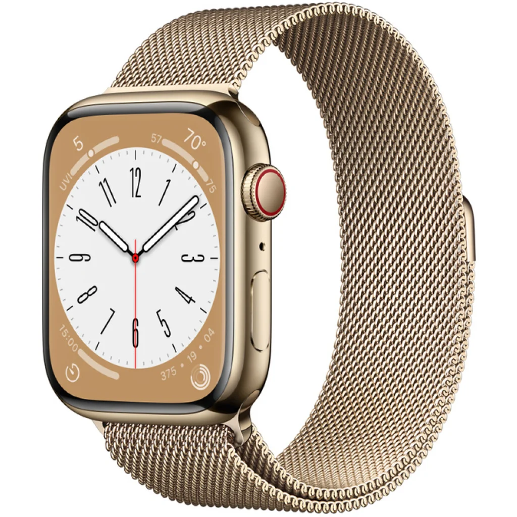 Смарт-годинник Apple Watch Series 8 GPS + Cellular 45mm Gold Stainless Steel Case with Gold Milanese Loop (MNKP3/MNKQ3)