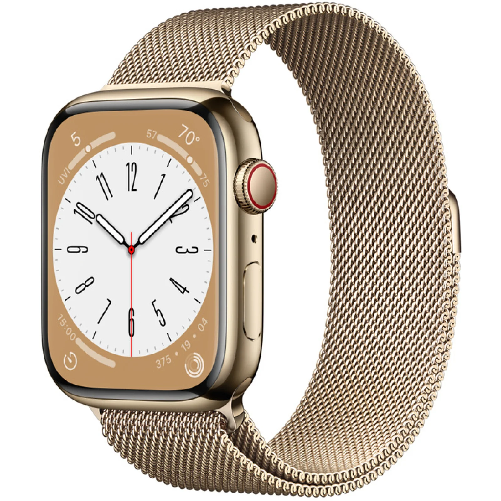 Смарт-годинник Apple Watch Series 8 GPS + Cellular 45mm Gold Stainless Steel Case with Gold Milanese Loop (MNKP3/MNKQ3)