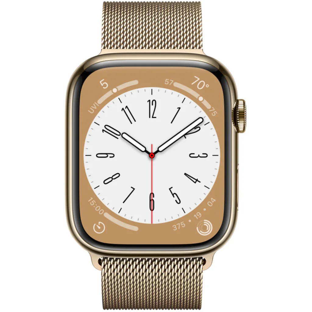 Смарт-годинник Apple Watch Series 8 GPS + Cellular 45mm Gold Stainless Steel Case with Gold Milanese Loop (MNKP3/MNKQ3)