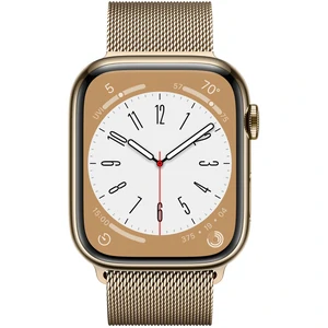 Смарт-годинник Apple Watch Series 8 GPS + Cellular 45mm Gold Stainless Steel Case with Gold Milanese Loop (MNKP3/MNKQ3)