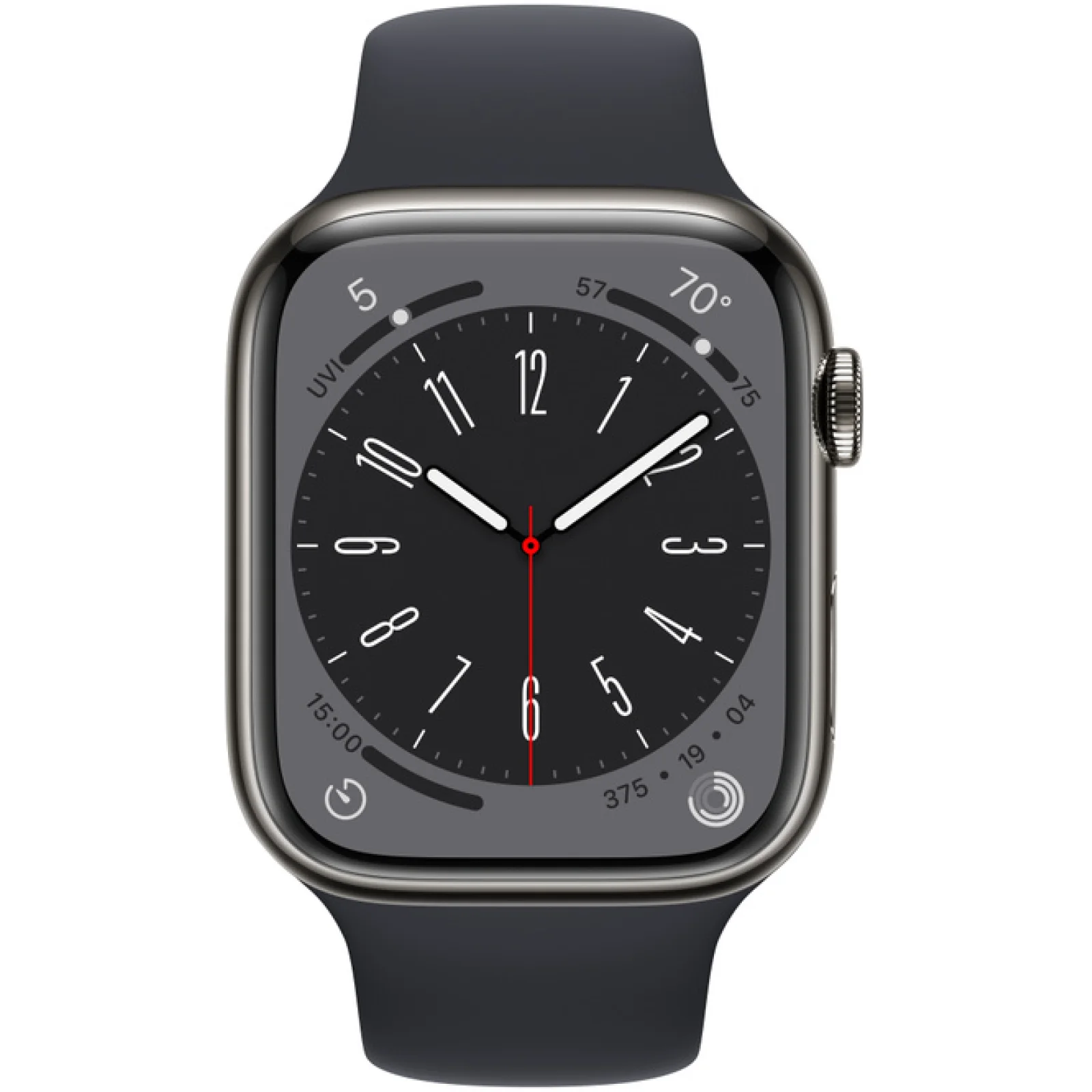 Смарт-годинник Apple Watch Series 8 GPS + Cellular 45mm Graphite Stainless Steel Case with Midnight Sport Band (MNKU3)