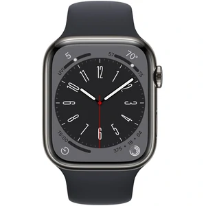 Смарт-годинник Apple Watch Series 8 GPS + Cellular 45mm Graphite Stainless Steel Case with Midnight Sport Band (MNKU3)
