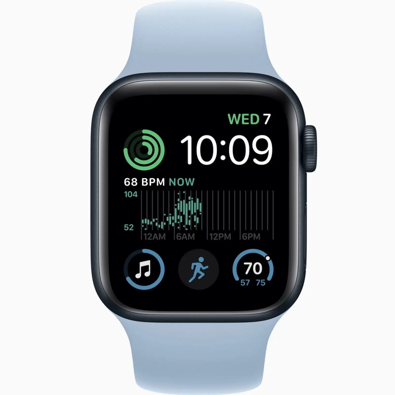 Смарт-часы Apple Watch SE 2 GPS 40mm Midnight Aluminum Case with Sky Sport Band M/L (MNL83, MR313)