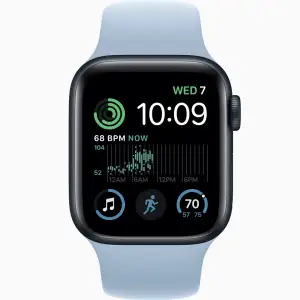 Смарт-часы Apple Watch SE 2 GPS 40mm Midnight Aluminum Case with Sky Sport Band M/L (MNL83, MR313)