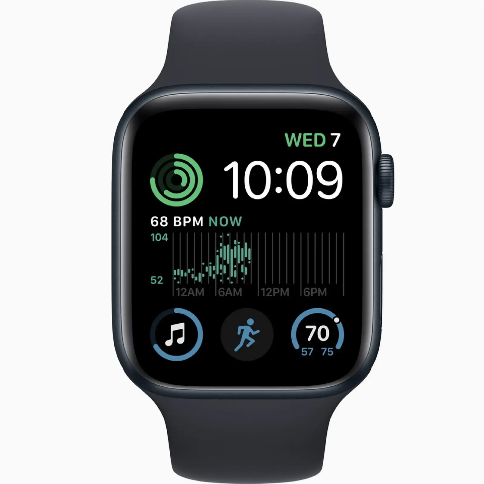 Смарт-годинник Apple Watch SE 2 GPS 44mm Midnight Aluminum Case with Midnight Sport Band XL (MNLC3, MQH53)