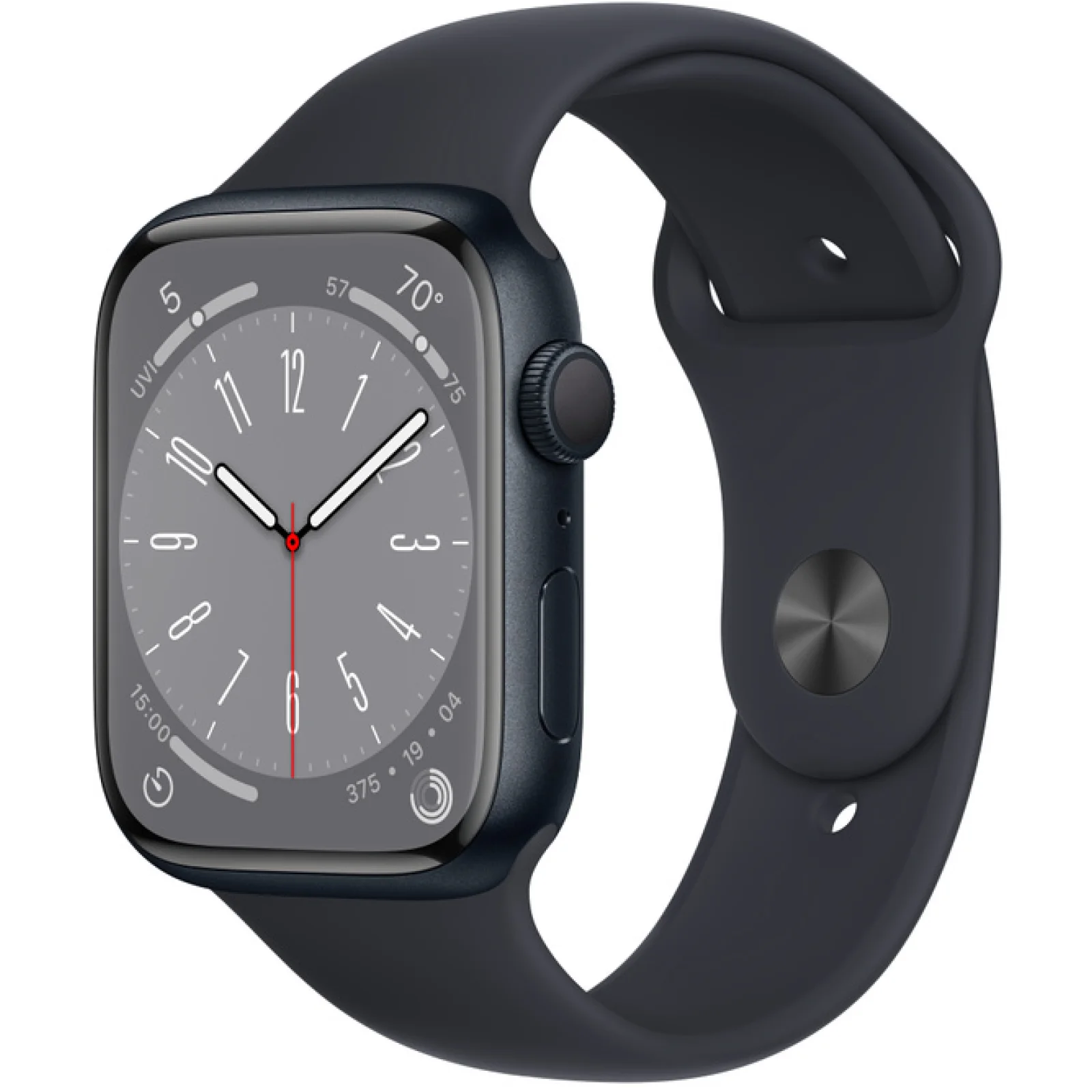 Смарт-годинник Apple Watch Series 8 GPS 45mm Midnight Aluminum Case with Midnight Sport Band S/M (MNUJ3)