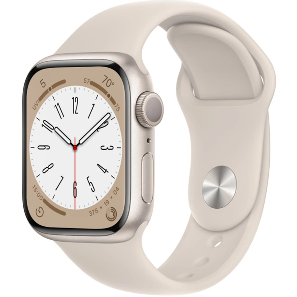 Смарт-годинник Apple Watch Series 8 GPS 45mm Starlight Aluminum Case with Starlight Sport Band M/L (MNP93)