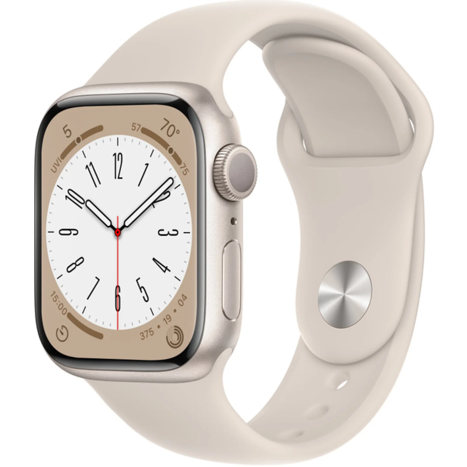 Смарт-годинник Apple Watch Series 8 GPS 45mm Starlight Aluminum Case with Starlight Sport Band M/L (MNP93)