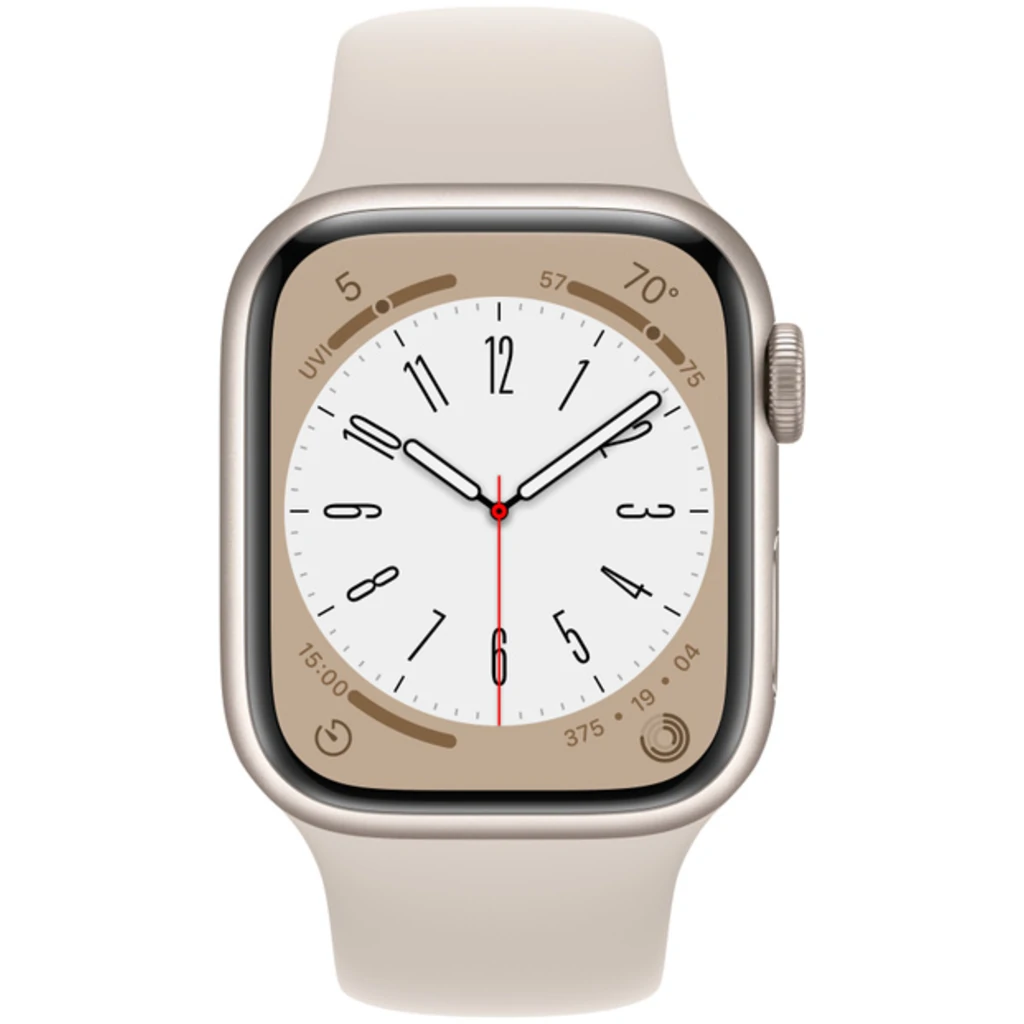 Смарт-годинник Apple Watch Series 8 GPS 45mm Starlight Aluminum Case with Starlight Sport Band M/L (MNP93)