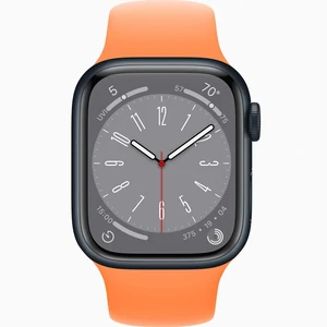 Смарт-часы Apple Watch Series 8 GPS 41mm Midnight Aluminum Case with Bright Orange Sport Band (MNPC3, MR2V3)