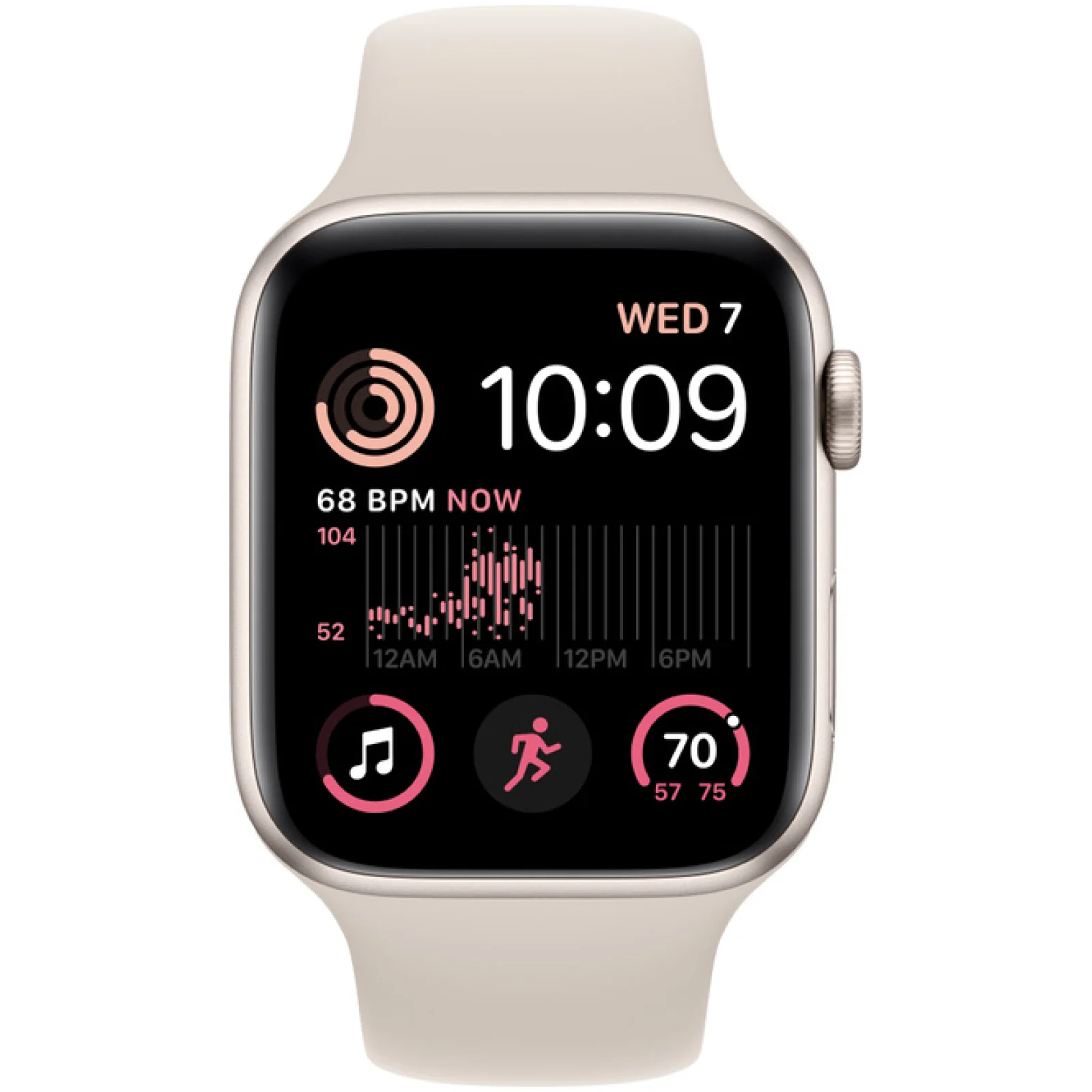 Смарт-годинник Apple Watch SE 2 GPS + Cellular 44mm Starlight Aluminum Case with Starlight Sport Band S/M (MRGT3)