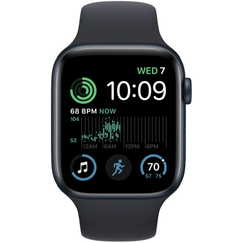 Смарт-годинник Apple Watch SE 2 GPS + Cellular 44mm Midnight Aluminum Case with Midnight Sport Band M/L (MRH93, MRH73)