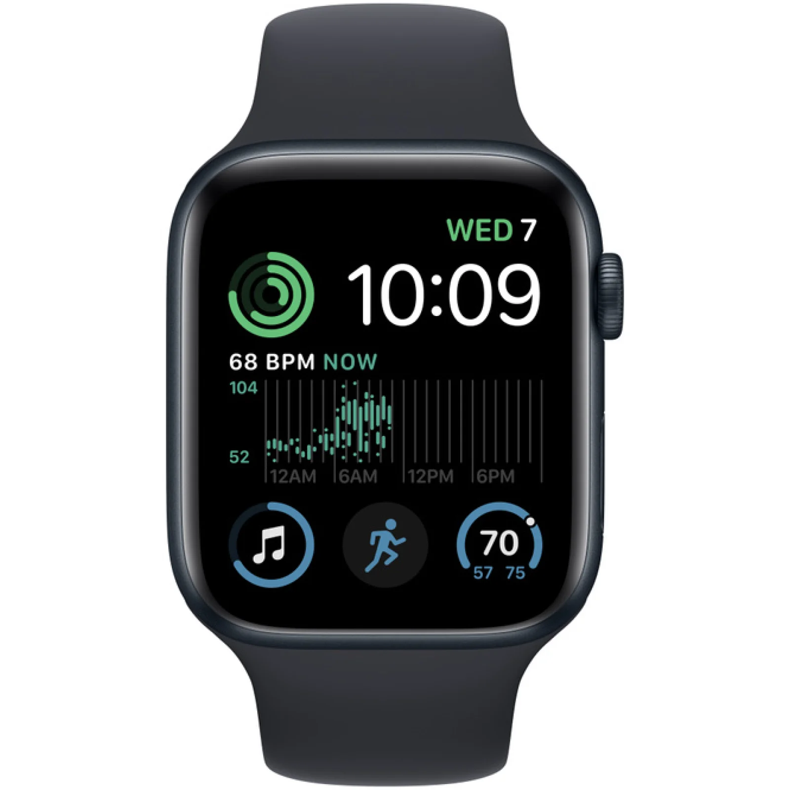 Смарт-часы Apple Watch SE 2 GPS + Cellular 44mm Midnight Aluminum Case with Midnight Sport Band M/L (MRH93, MRH73)