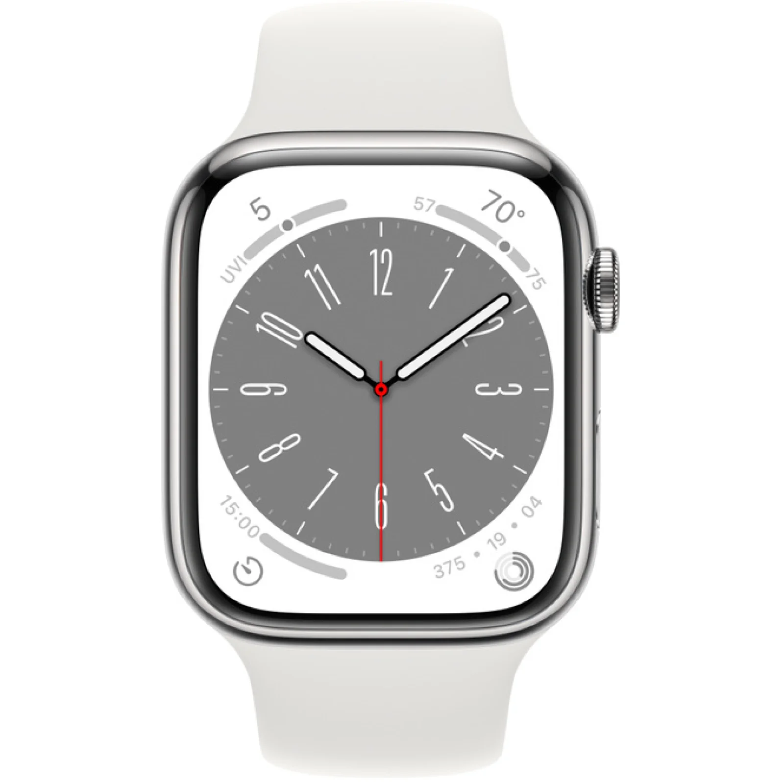 Смарт-часы Apple Watch Series 8 GPS + Cellular 41mm Silver Stainless Steel Case with White Sport Band (MNJ53)