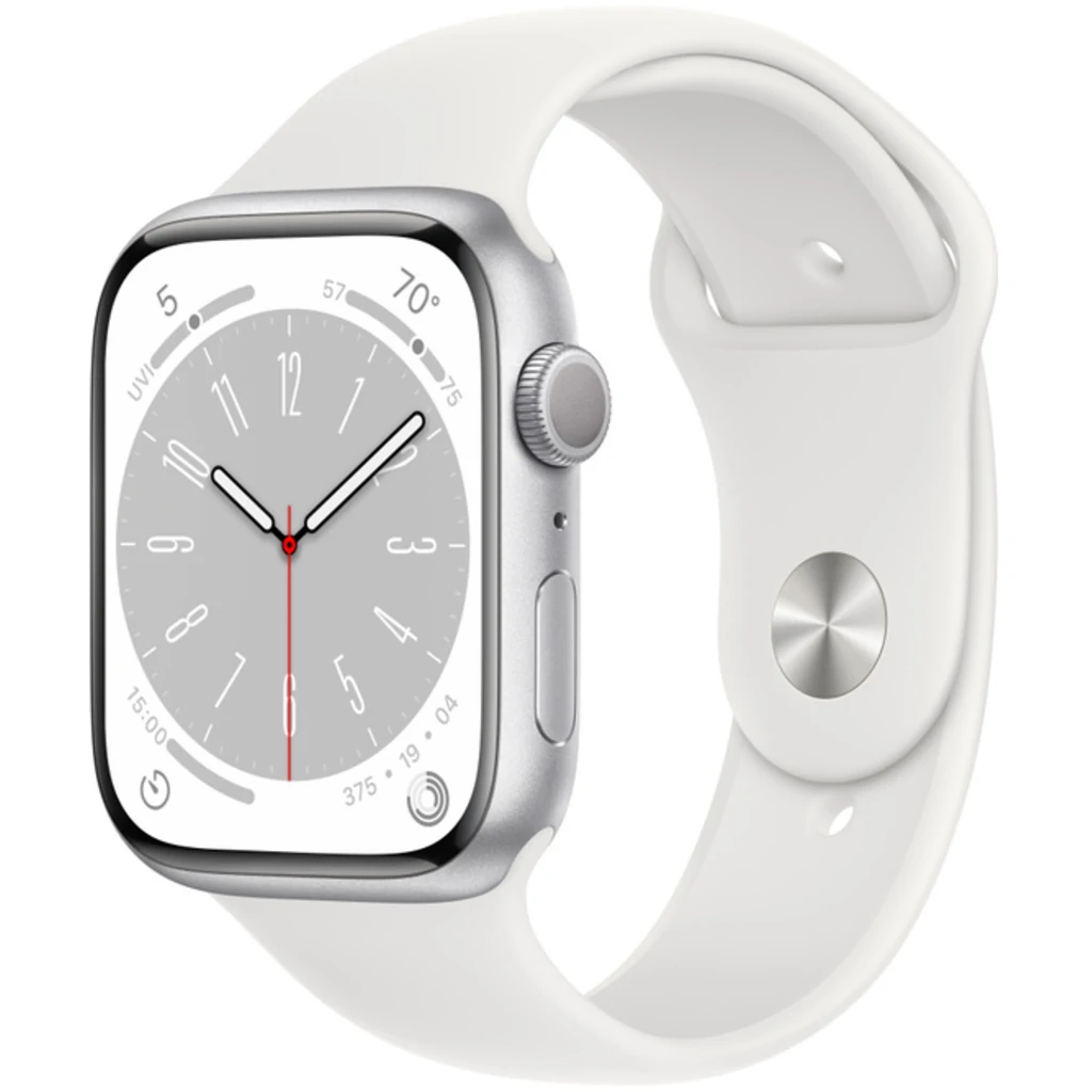 Смарт-годинник Apple Watch Series 8 GPS 45mm Silver Aluminum Case with White Sport Band (MP6N3)