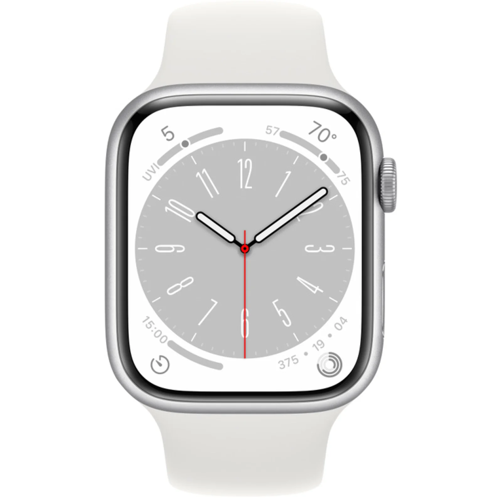 Смарт-годинник Apple Watch Series 8 GPS 45mm Silver Aluminum Case with White Sport Band (MP6N3)