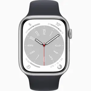 Смарт-часы Apple Watch Series 8 GPS 45mm Silver Aluminum Case with Midnight Sport Band M/L (MP6T3, MPLU3)