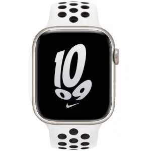 Смарт-годинник Apple Watch Nike Series 8 GPS 45mm Starlight Aluminum Case with Summit White/Black Nike Sport Band (MPH13)