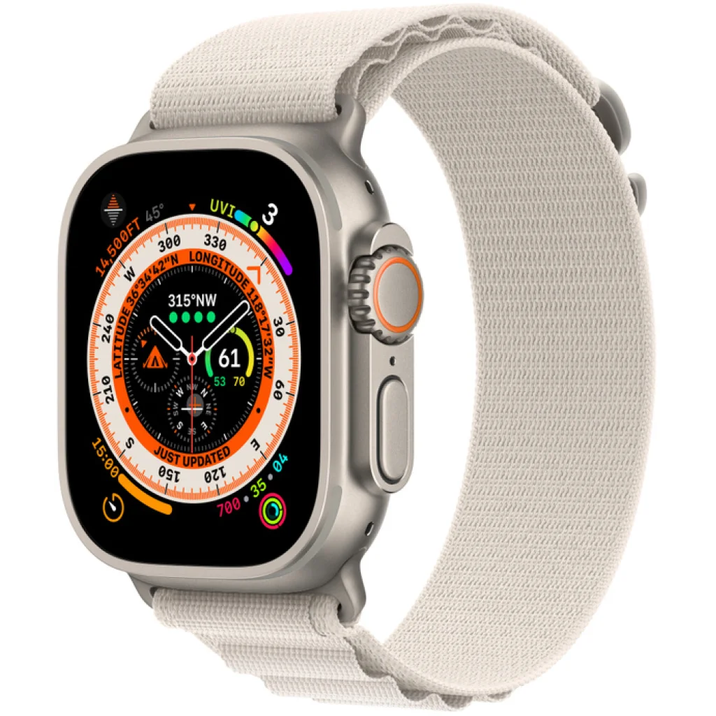 Смарт-годинник Apple Watch Ultra GPS + Cellular 49mm Titanium Case with Starlight Alpine Loop Medium (MQF03/MQFR3)