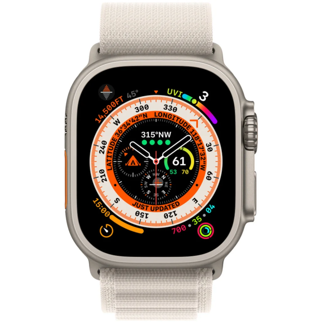 Смарт-годинник Apple Watch Ultra GPS + Cellular 49mm Titanium Case with Starlight Alpine Loop Medium (MQF03/MQFR3)