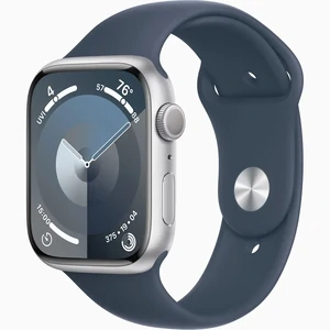 Смарт-часы Apple Watch Series 9 GPS 41mm Silver Aluminum Case with Storm Blue Sport Band M/L (MR913)