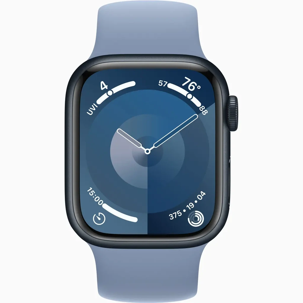 Смарт-часы Apple Watch Series 9 GPS 41mm Midnight Aluminum Case with Winter Blue Solo Loop Size 3 (MR9L3, MTAD3)