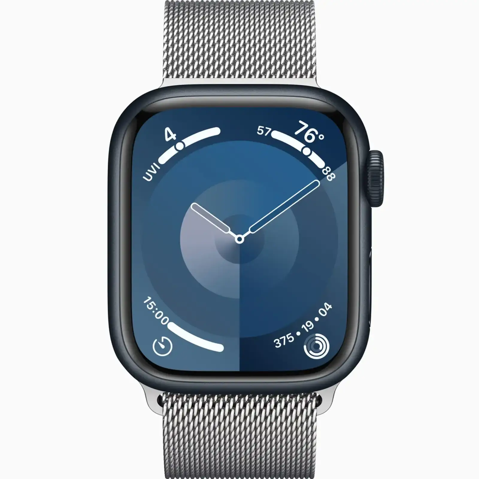 Смарт-годинник Apple Watch Series 9 GPS 41mm Midnight Aluminum Case with Silver Milanese Loop (MR9L3, MTJN3)