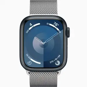 Смарт-годинник Apple Watch Series 9 GPS 41mm Midnight Aluminum Case with Silver Milanese Loop (MR9L3, MTJN3)