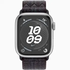 Смарт-годинник Apple Watch Series 9 GPS 41mm Silver Aluminum Case with Black/Blue Nike Sport Loop (MR9M3)