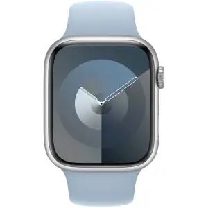 Смарт-часы Apple Watch Series 9 GPS 41mm Silver Aluminum Case with Light Blue Sport Band M/L (MR9M3, MWMN3)