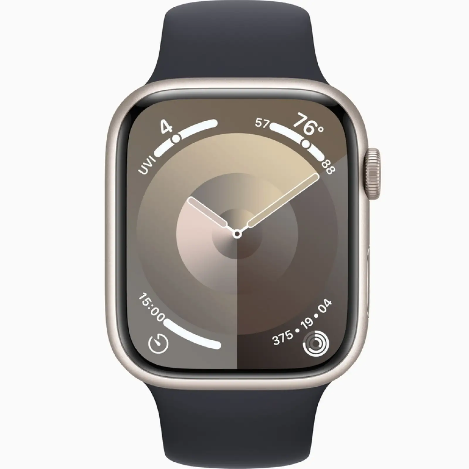 Смарт-часы Apple Watch Series 9 GPS 45mm Starlight Aluminum Case with Midnight Sport Band S/M (MR9P3, MT3D3)