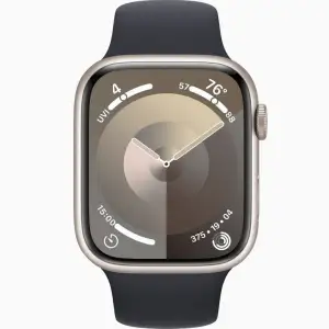Смарт-часы Apple Watch Series 9 GPS 45mm Starlight Aluminum Case with Midnight Sport Band S/M (MR9P3, MT3D3)